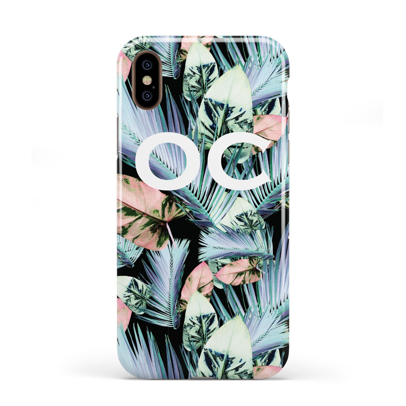 Personalised Abstract Tropical Leaves Apple iPhone XS 3D Tough