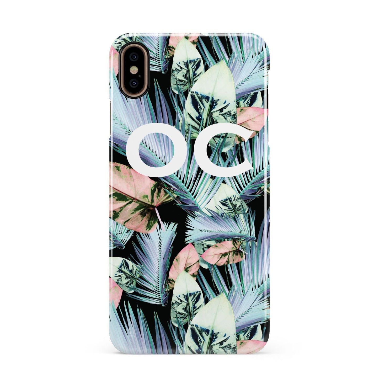 Personalised Abstract Tropical Leaves Apple iPhone Xs Max 3D Snap Case