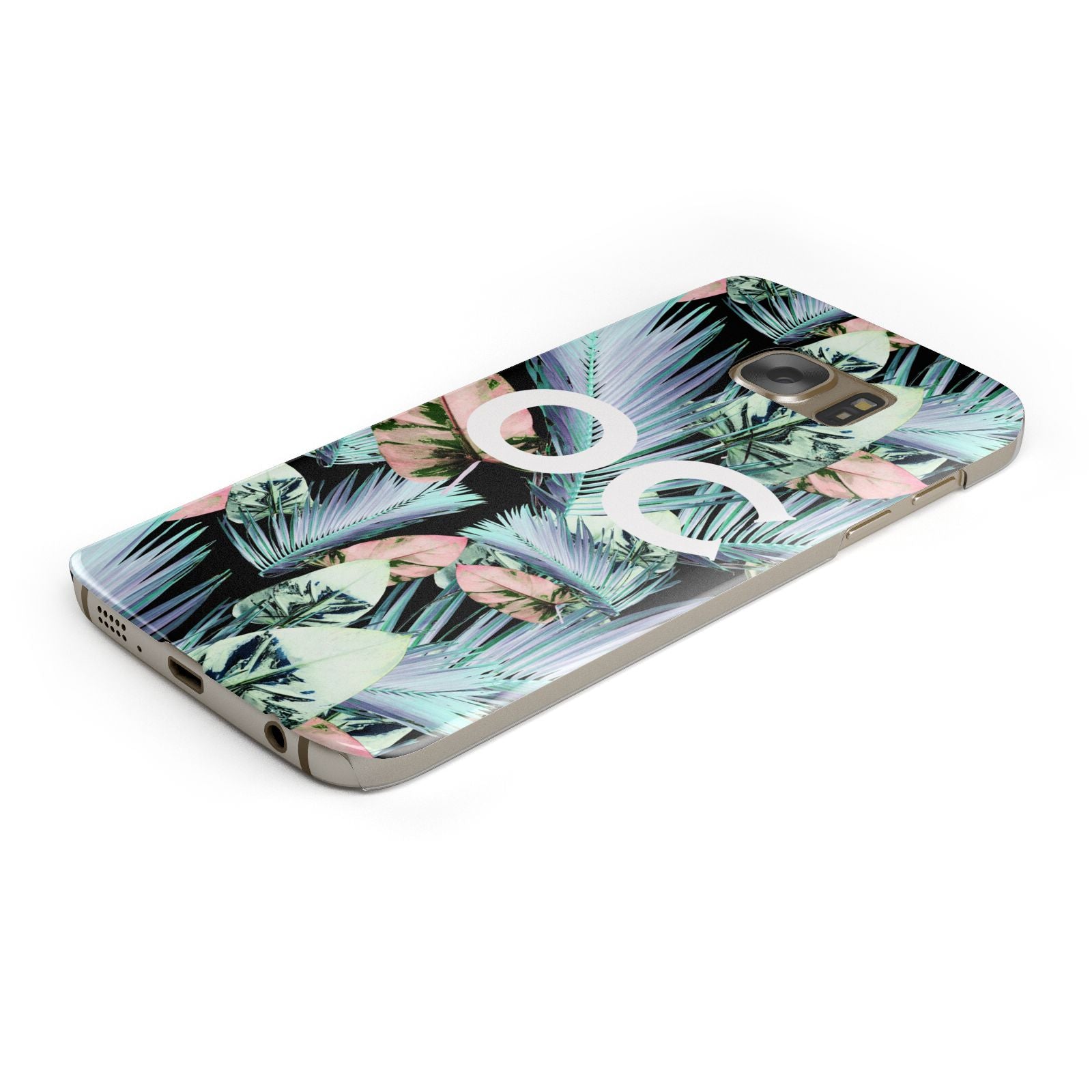 Personalised Abstract Tropical Leaves Samsung Galaxy Case Bottom Cutout