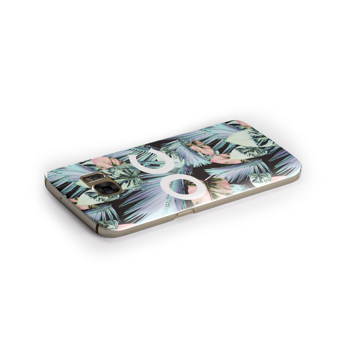 Personalised Abstract Tropical Leaves Samsung Galaxy Case Side Close Up