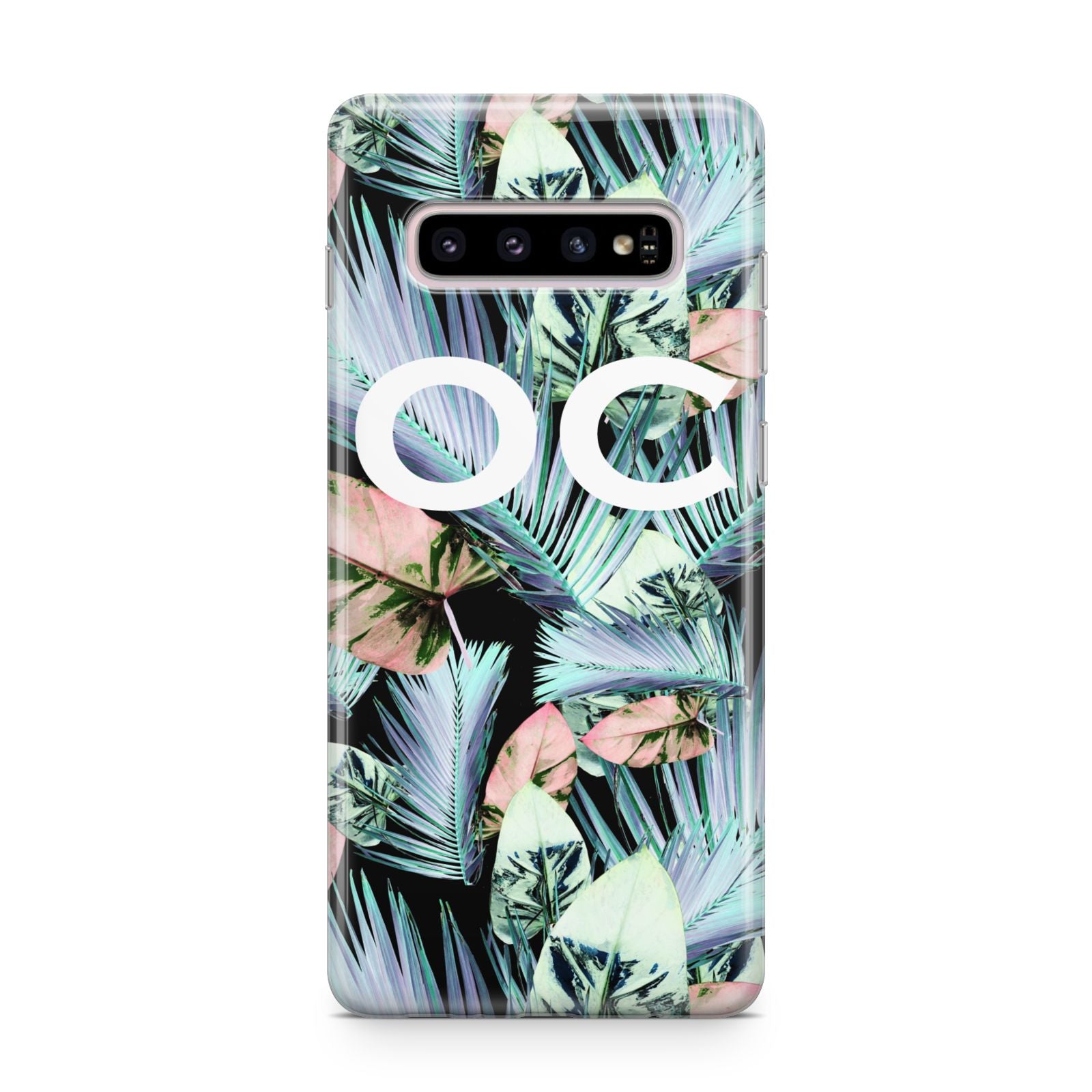 Personalised Abstract Tropical Leaves Samsung Galaxy S10 Plus Case