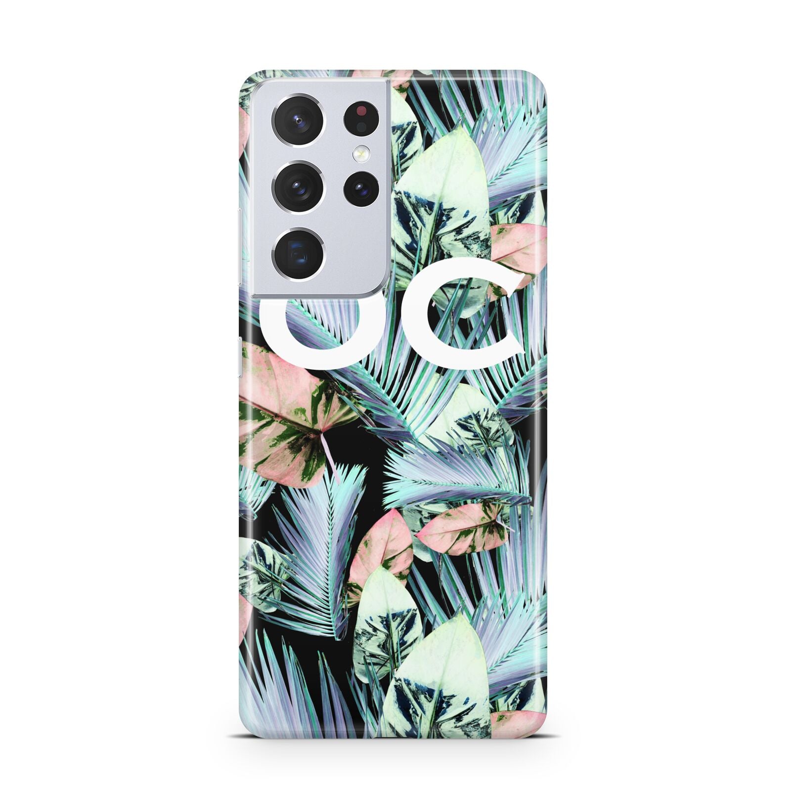 Personalised Abstract Tropical Leaves Samsung S21 Ultra Case