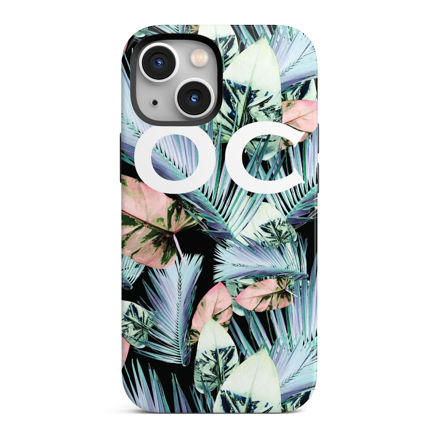 Personalised Abstract Tropical Leaves iPhone 13 Mini Full Wrap 3D Tough Case