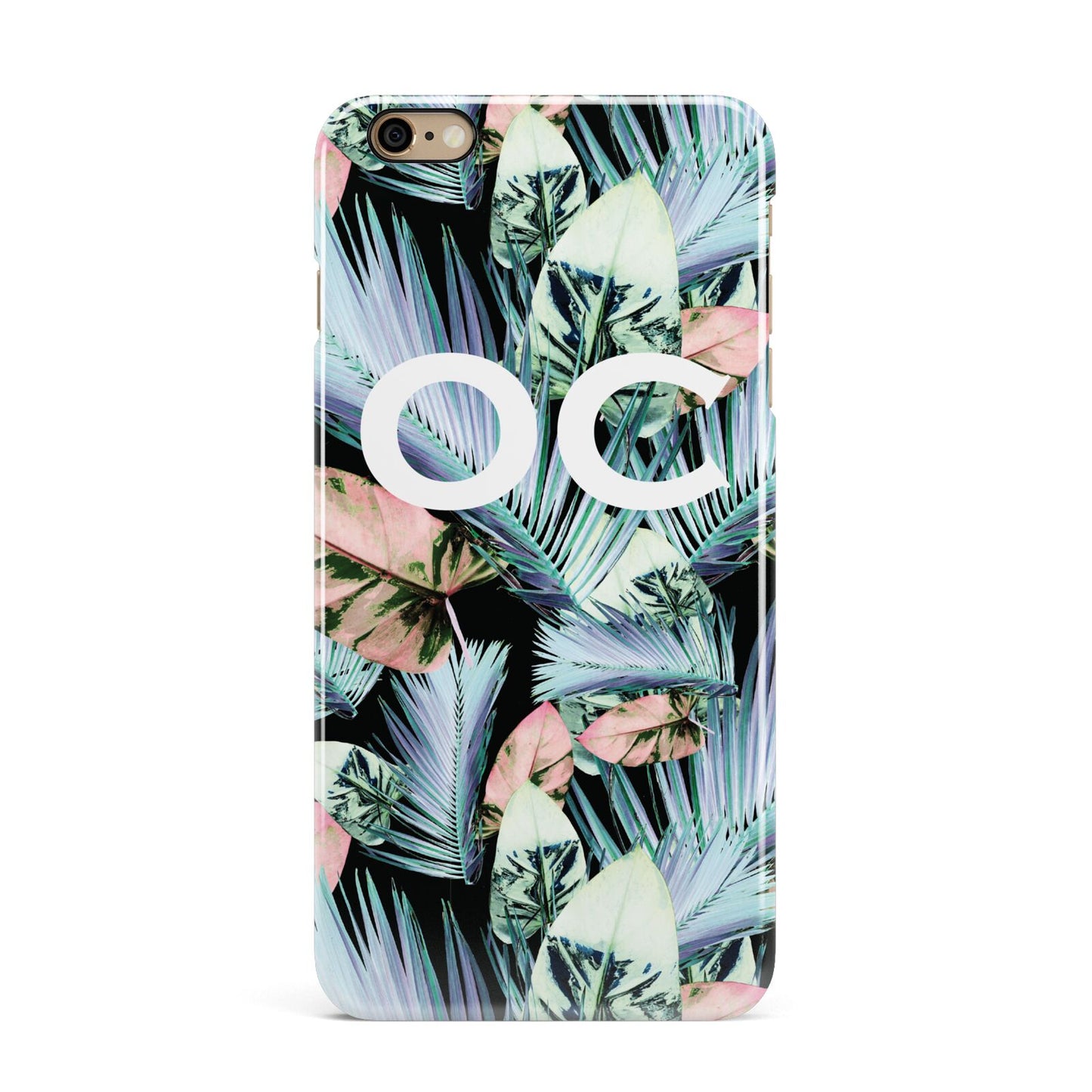 Personalised Abstract Tropical Leaves iPhone 6 Plus 3D Snap Case on Gold Phone