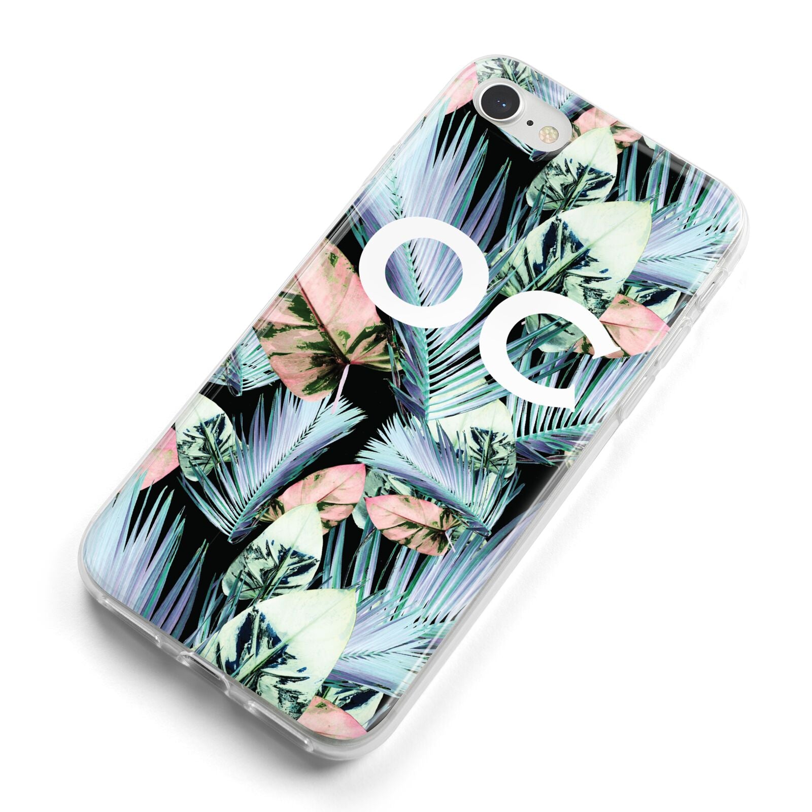 Personalised Abstract Tropical Leaves iPhone 8 Bumper Case on Silver iPhone Alternative Image