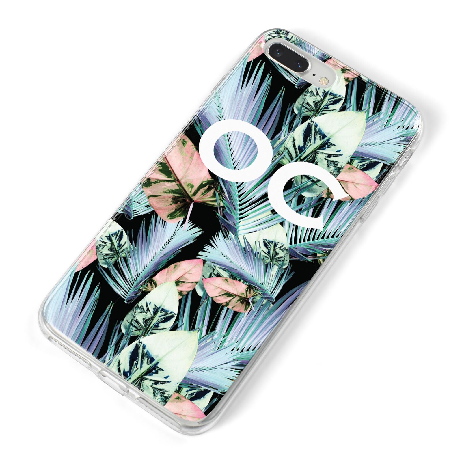 Personalised Abstract Tropical Leaves iPhone 8 Plus Bumper Case on Silver iPhone Alternative Image