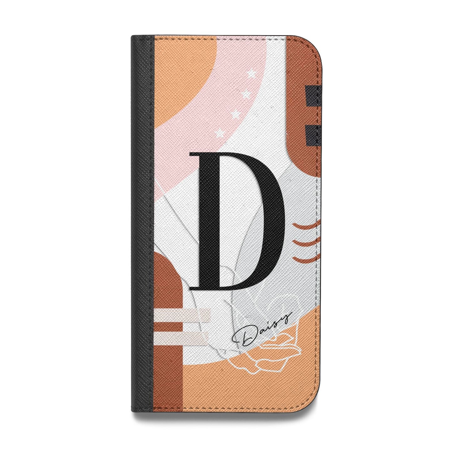 Personalised Abstract Vegan Leather Flip iPhone Case