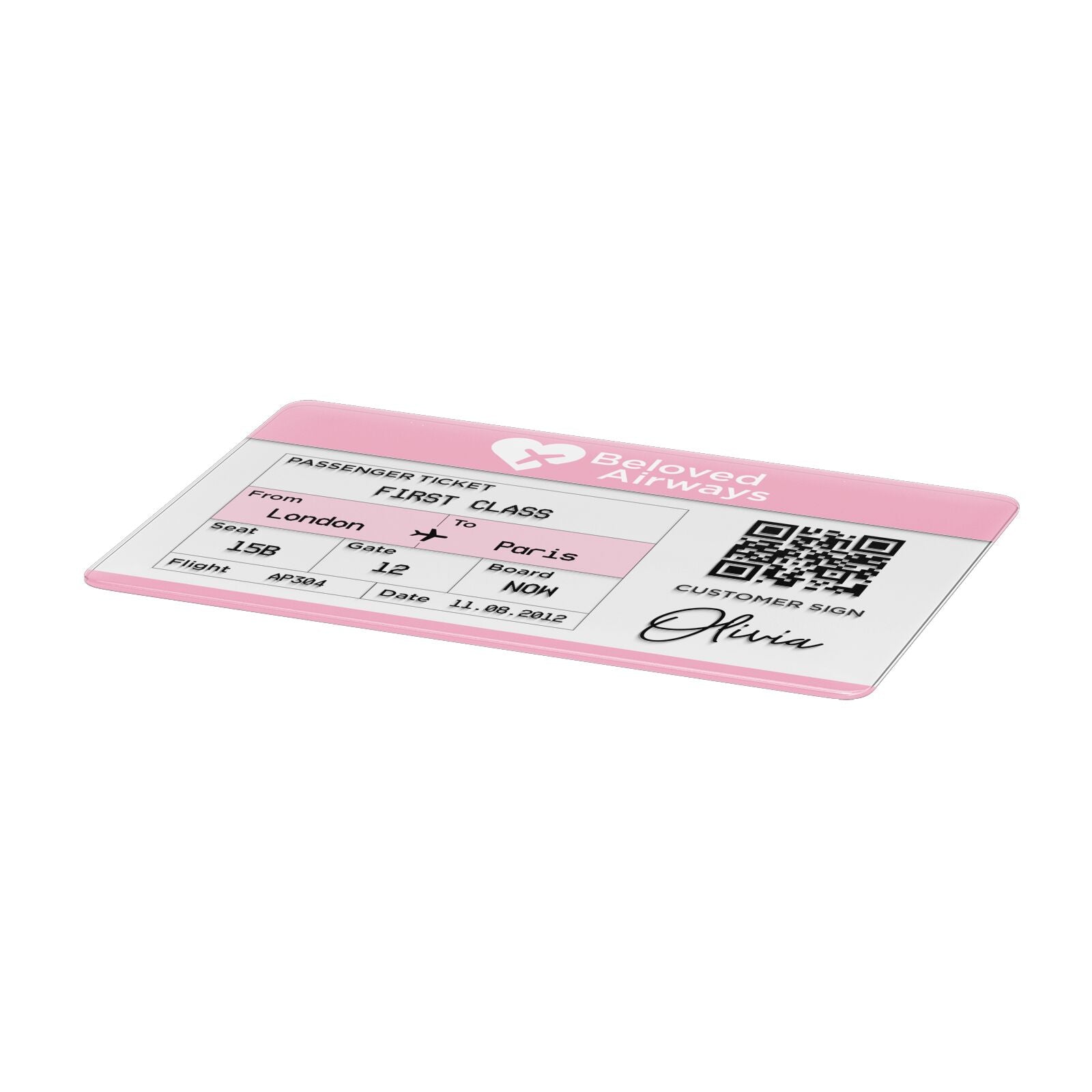 Personalised Aeroplane Ticket Apple MacBook Case Only