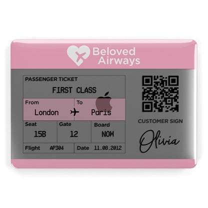 Personalised Aeroplane Ticket Apple MacBook Case