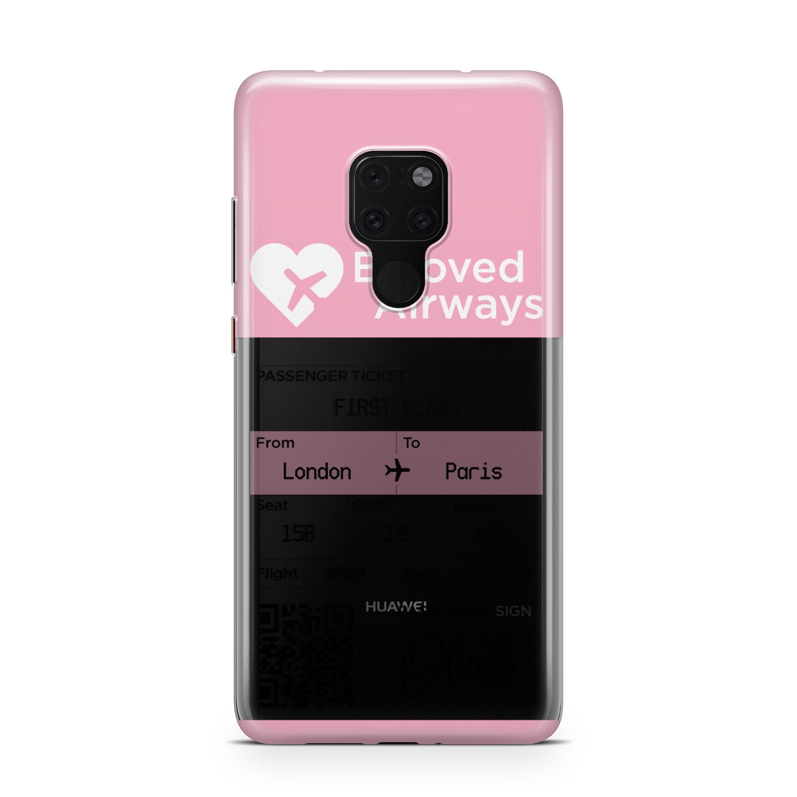 Personalised Aeroplane Ticket Huawei Mate 20 Phone Case