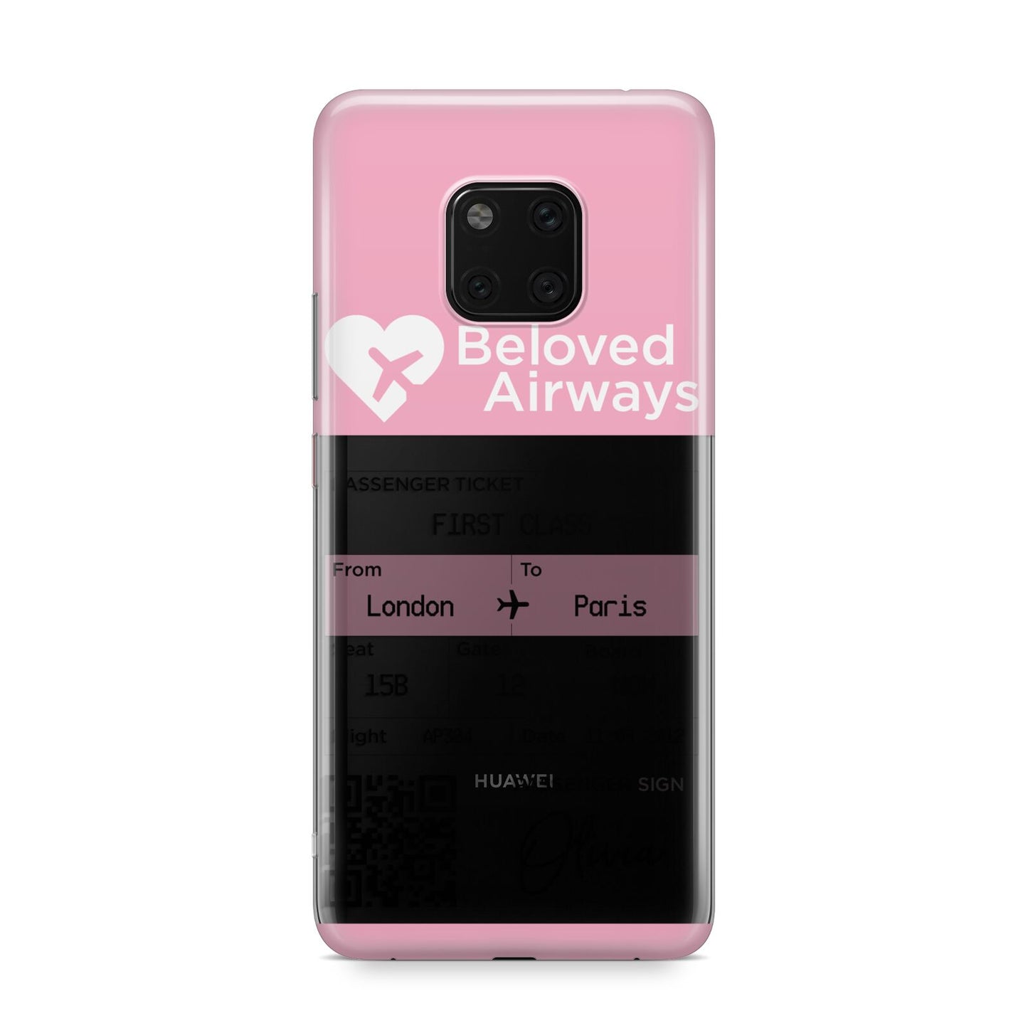 Personalised Aeroplane Ticket Huawei Mate 20 Pro Phone Case