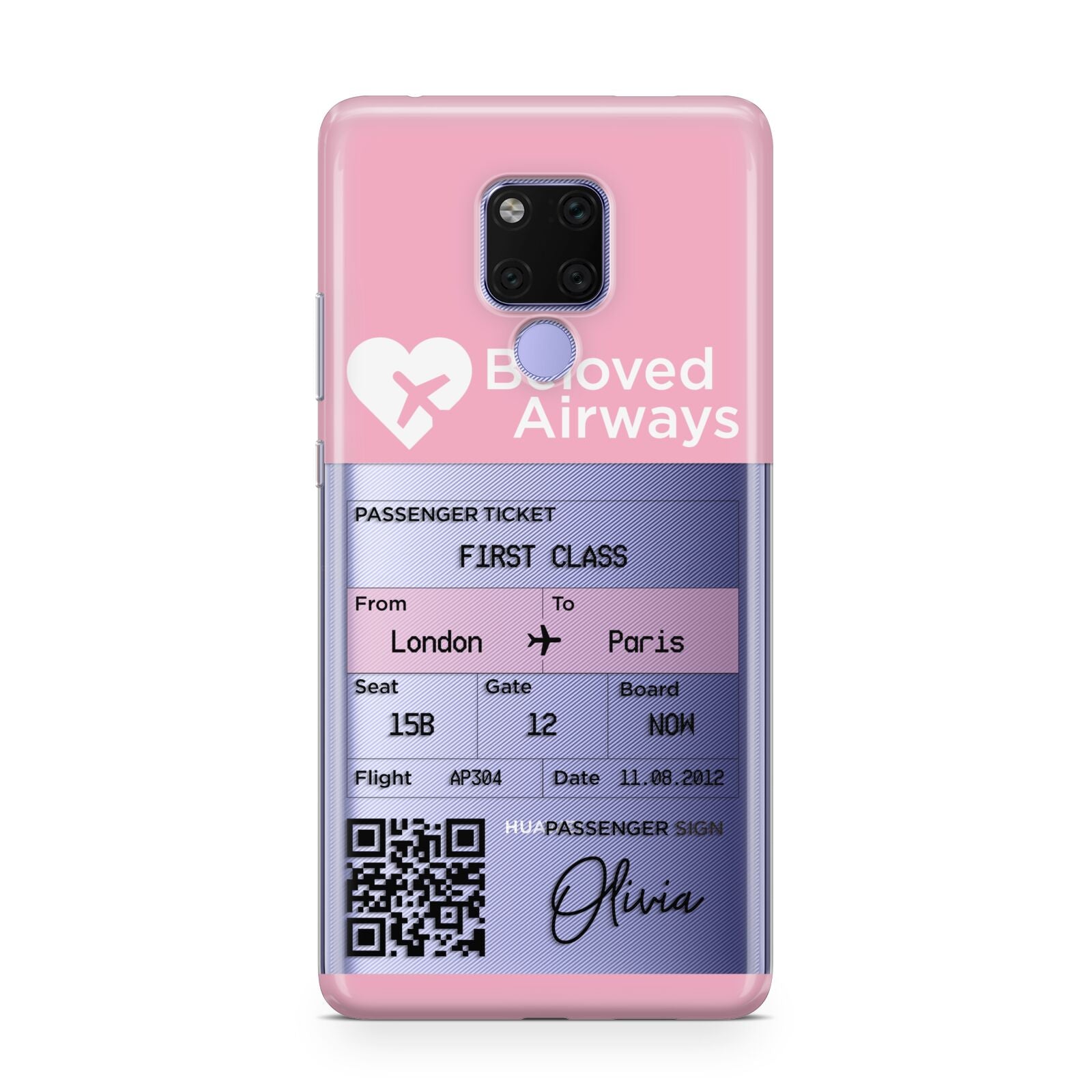 Personalised Aeroplane Ticket Huawei Mate 20X Phone Case