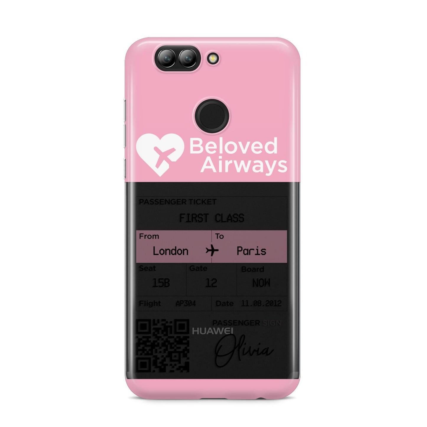 Personalised Aeroplane Ticket Huawei Nova 2s Phone Case