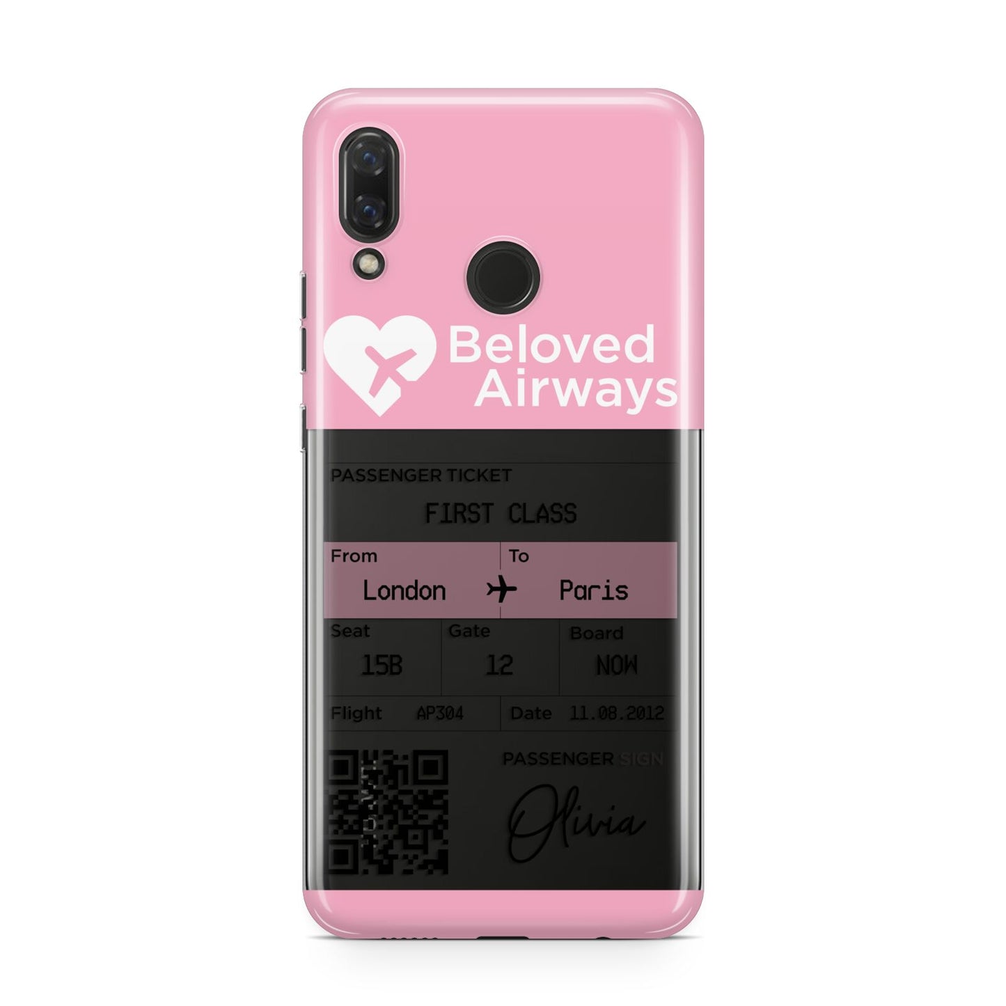 Personalised Aeroplane Ticket Huawei Nova 3 Phone Case