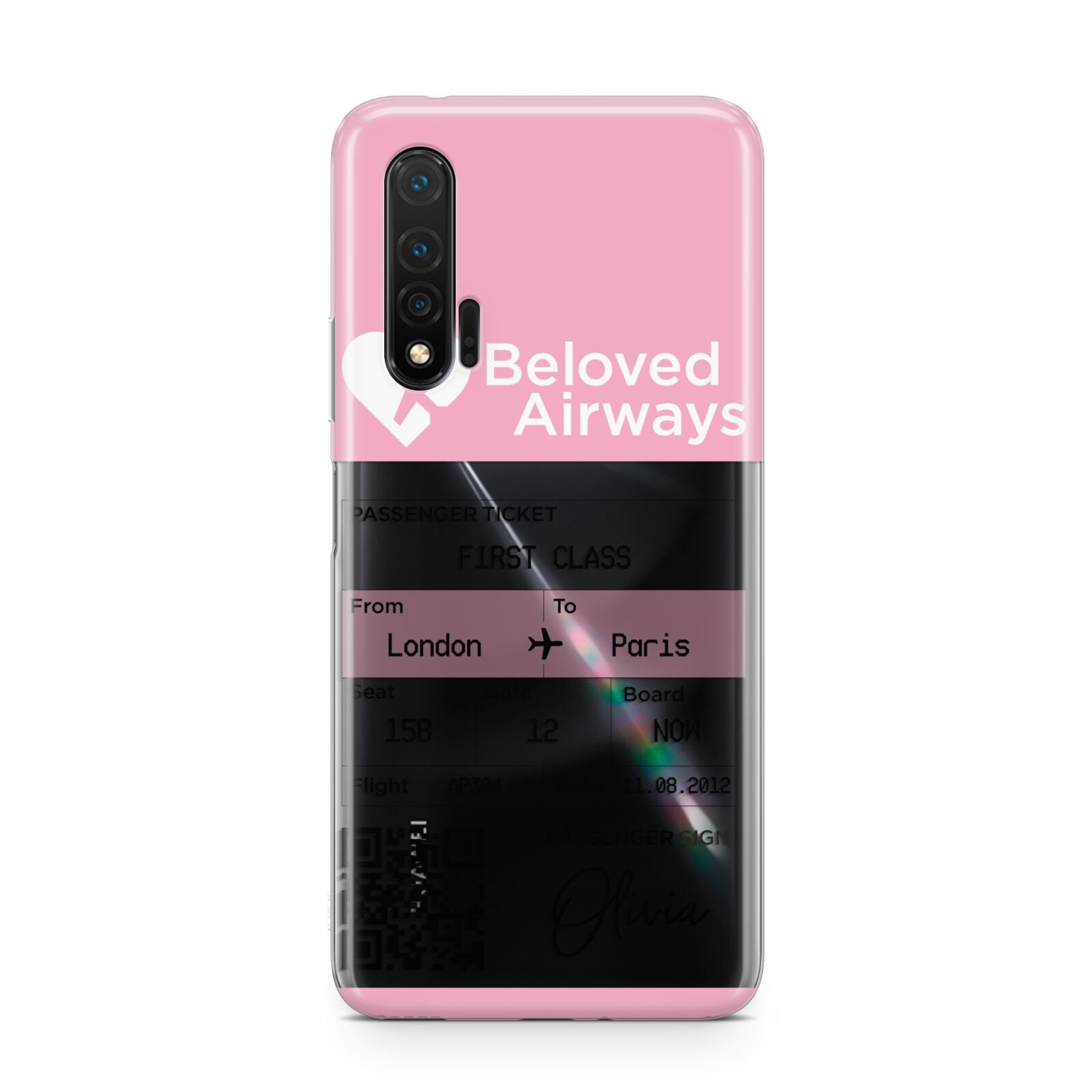 Personalised Aeroplane Ticket Huawei Nova 6 Phone Case