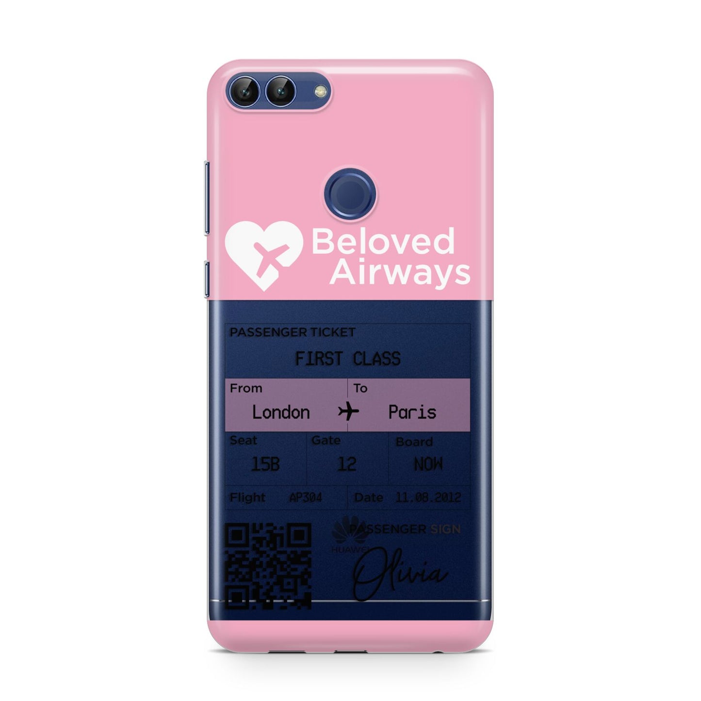 Personalised Aeroplane Ticket Huawei P Smart Case