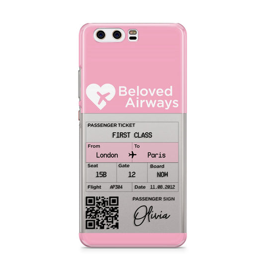 Personalised Aeroplane Ticket Huawei P10 Phone Case