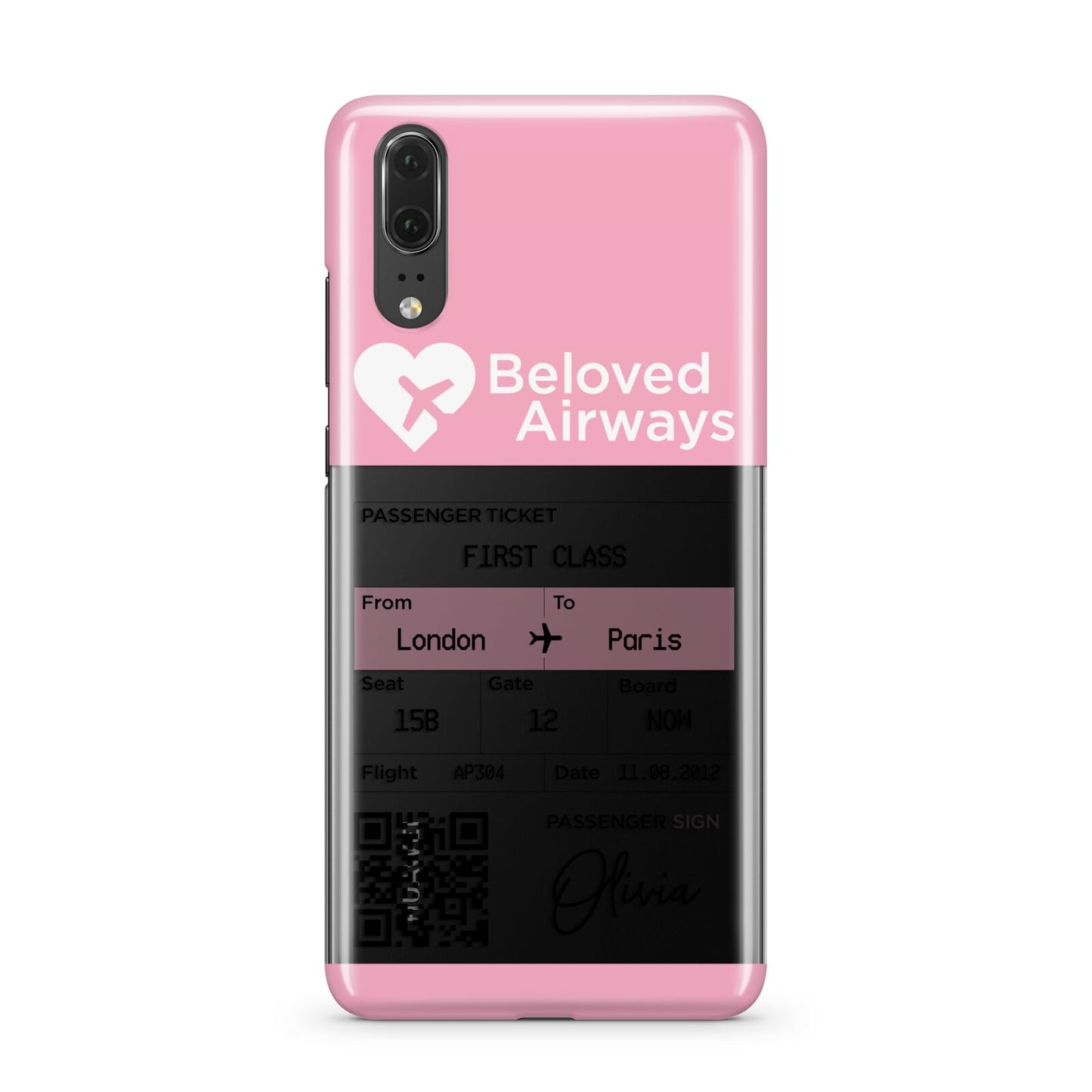 Personalised Aeroplane Ticket Huawei P20 Phone Case