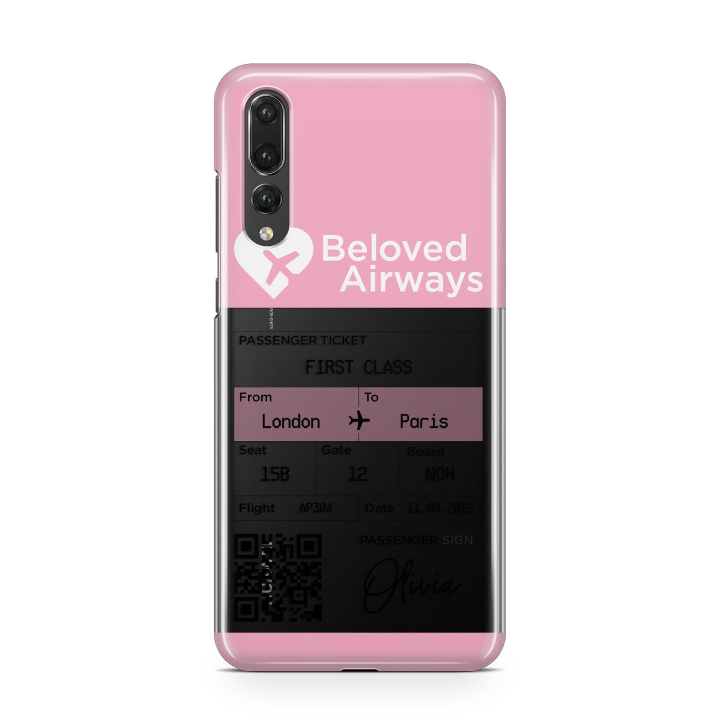 Personalised Aeroplane Ticket Huawei P20 Pro Phone Case