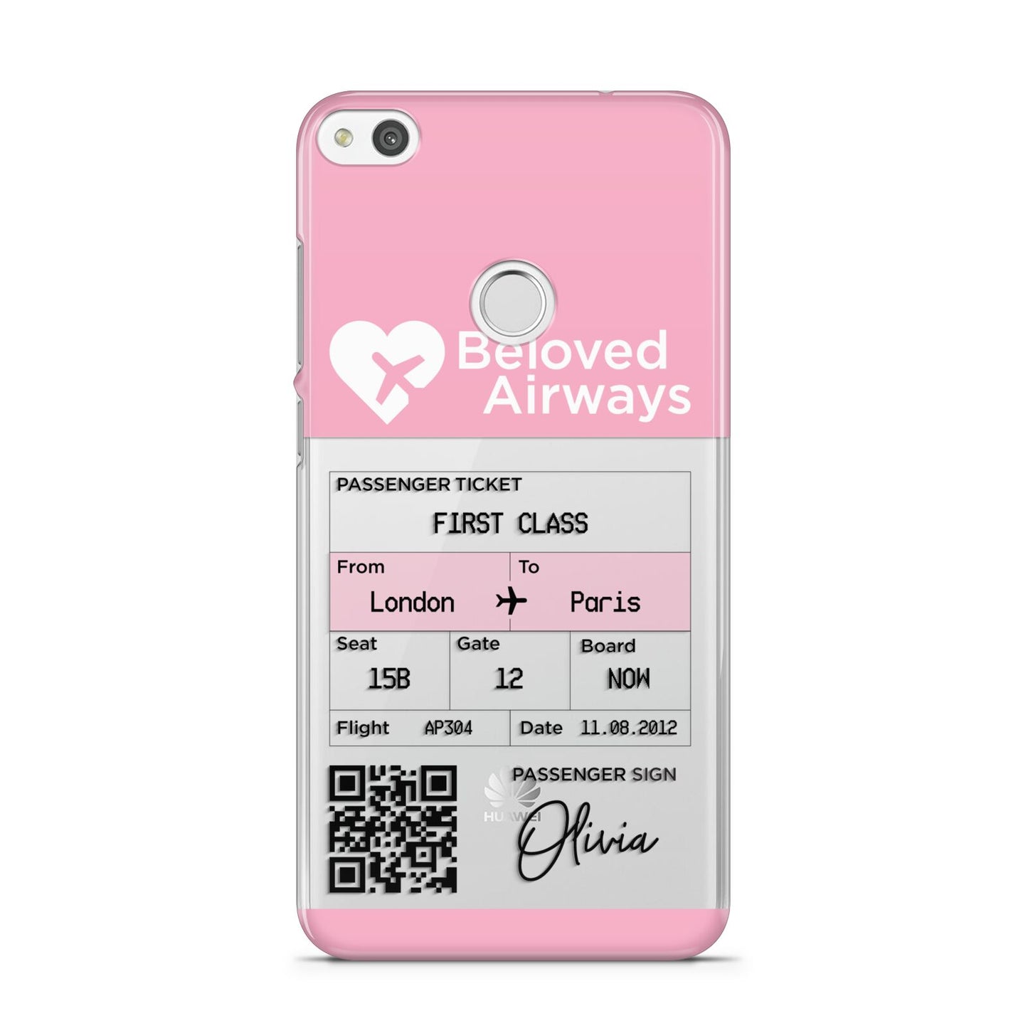 Personalised Aeroplane Ticket Huawei P8 Lite Case