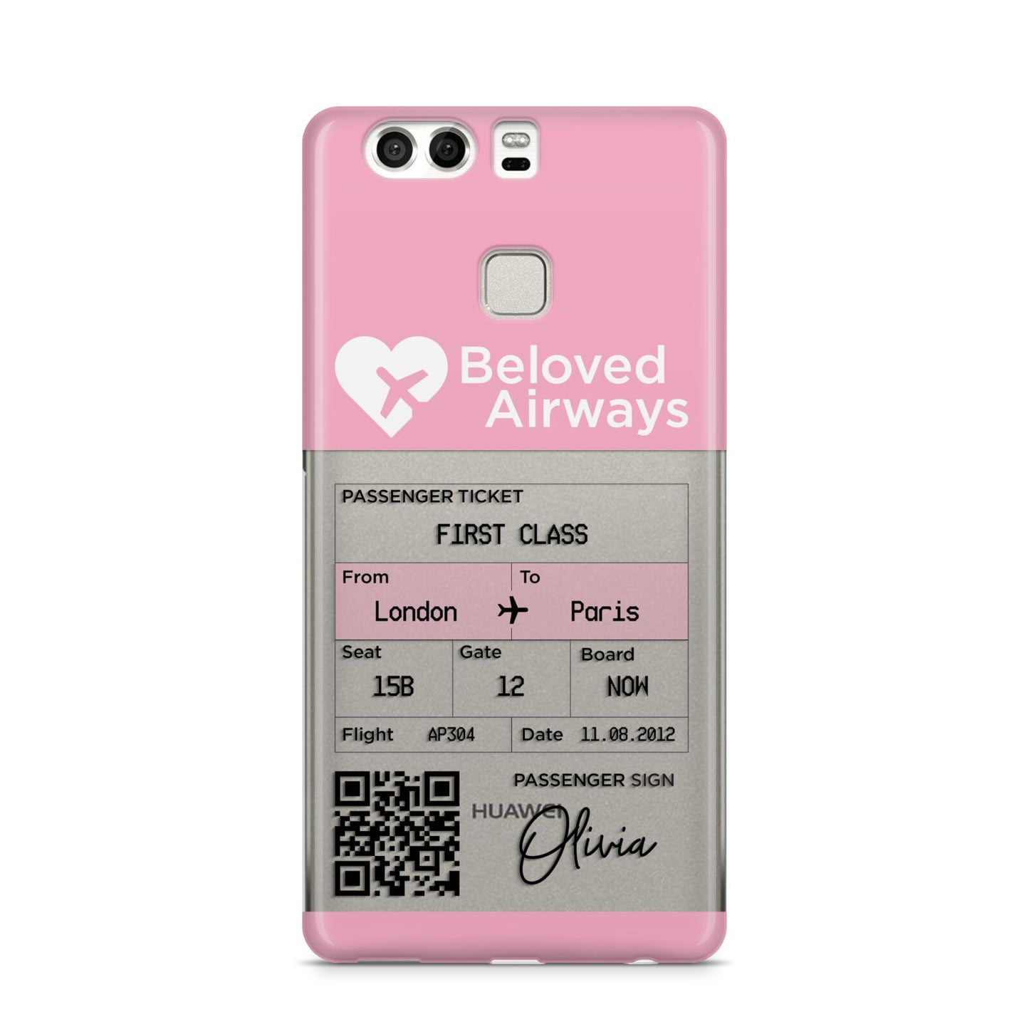 Personalised Aeroplane Ticket Huawei P9 Case