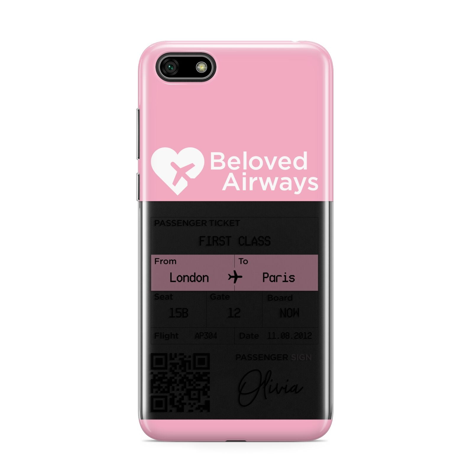 Personalised Aeroplane Ticket Huawei Y5 Prime 2018 Phone Case