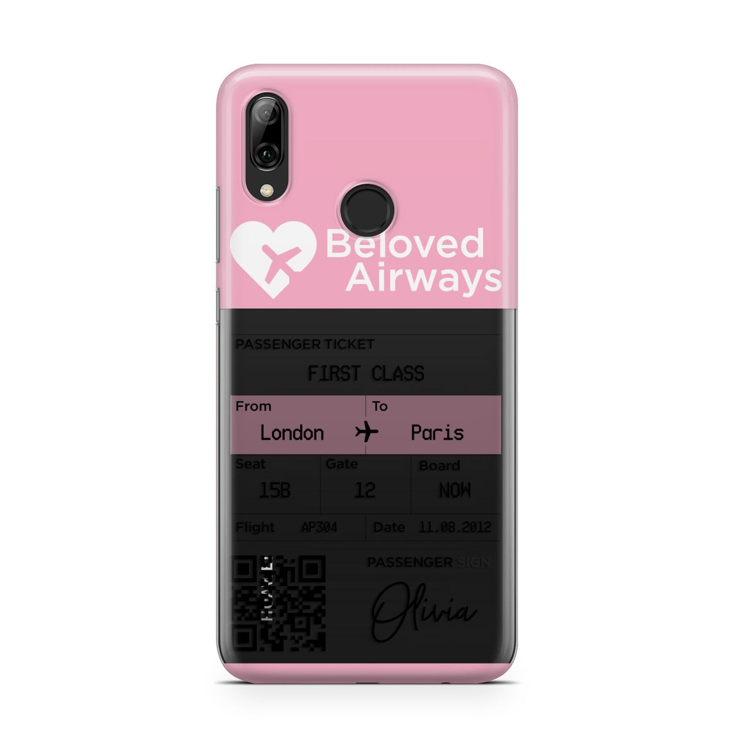 Personalised Aeroplane Ticket Huawei Y7 2019