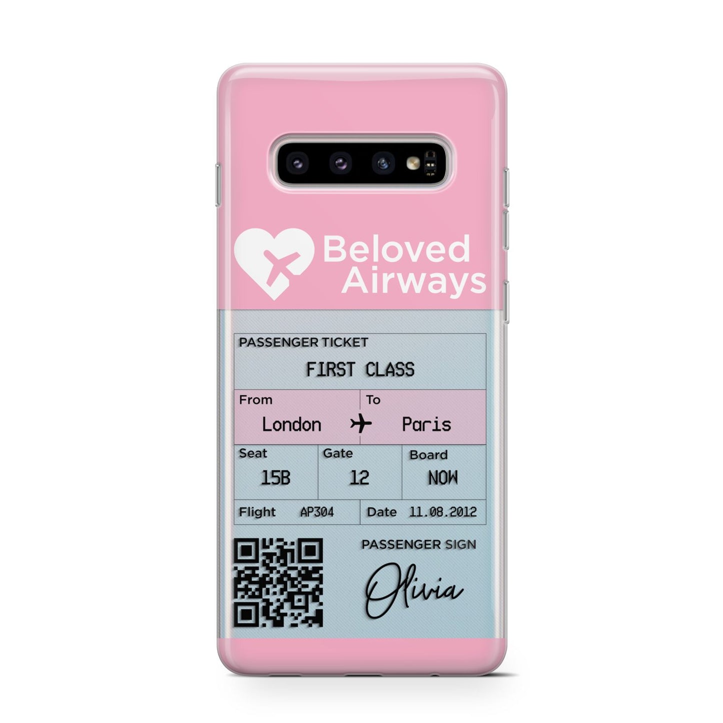 Personalised Aeroplane Ticket Protective Samsung Galaxy Case