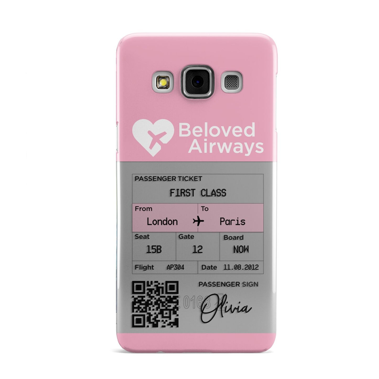 Personalised Aeroplane Ticket Samsung Galaxy A3 Case