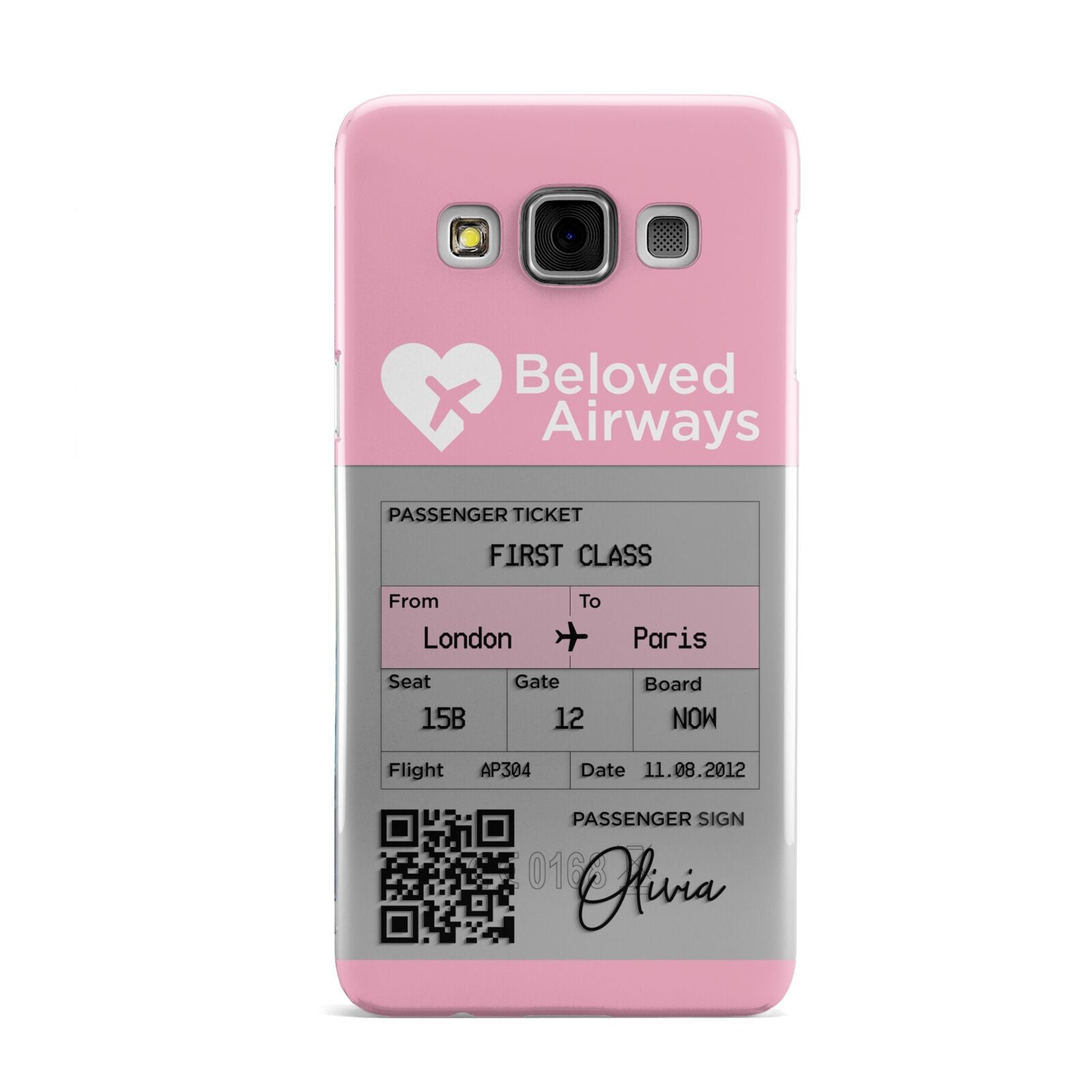 Personalised Aeroplane Ticket Samsung Galaxy A3 Case