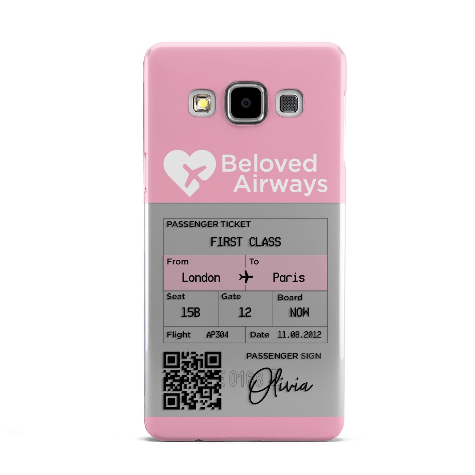 Personalised Aeroplane Ticket Samsung Galaxy A5 Case