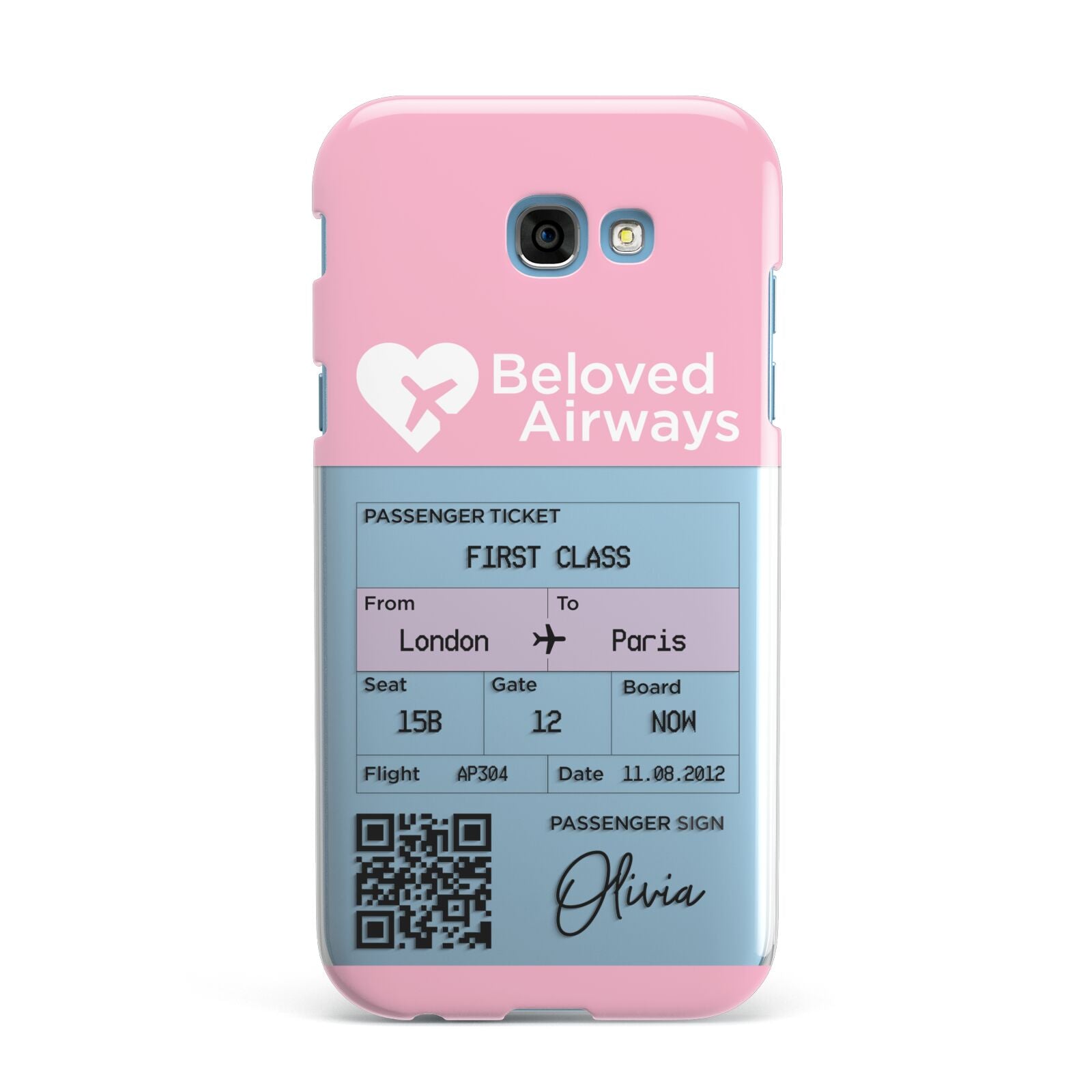 Personalised Aeroplane Ticket Samsung Galaxy A7 2017 Case