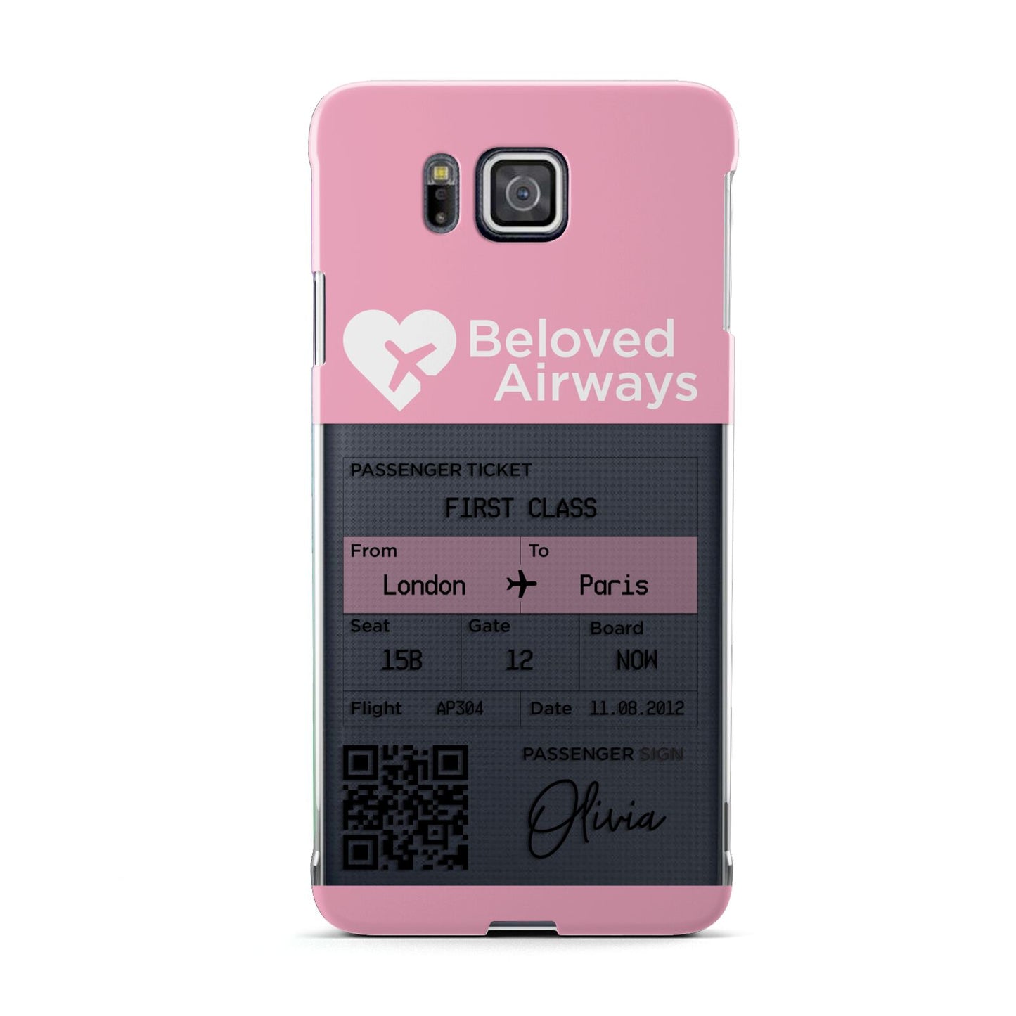 Personalised Aeroplane Ticket Samsung Galaxy Alpha Case