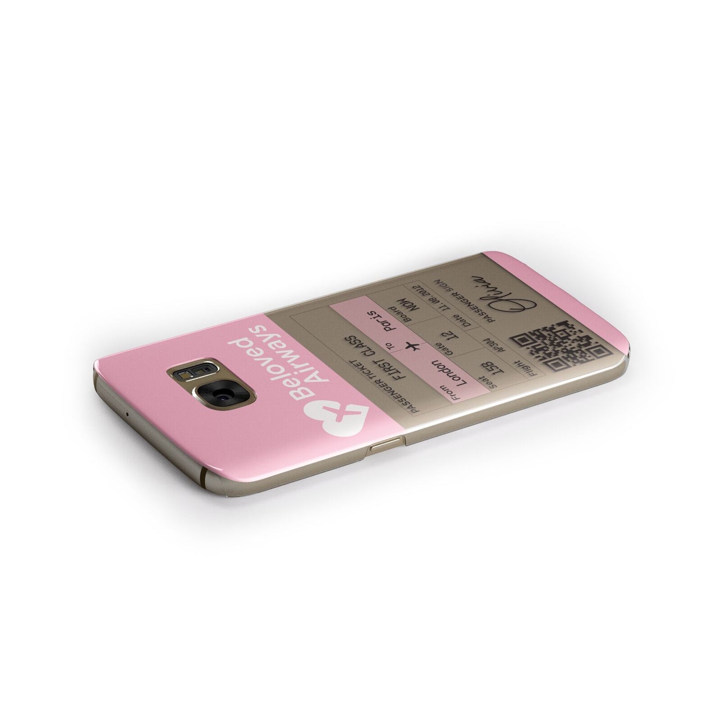 Personalised Aeroplane Ticket Samsung Galaxy Case Side Close Up