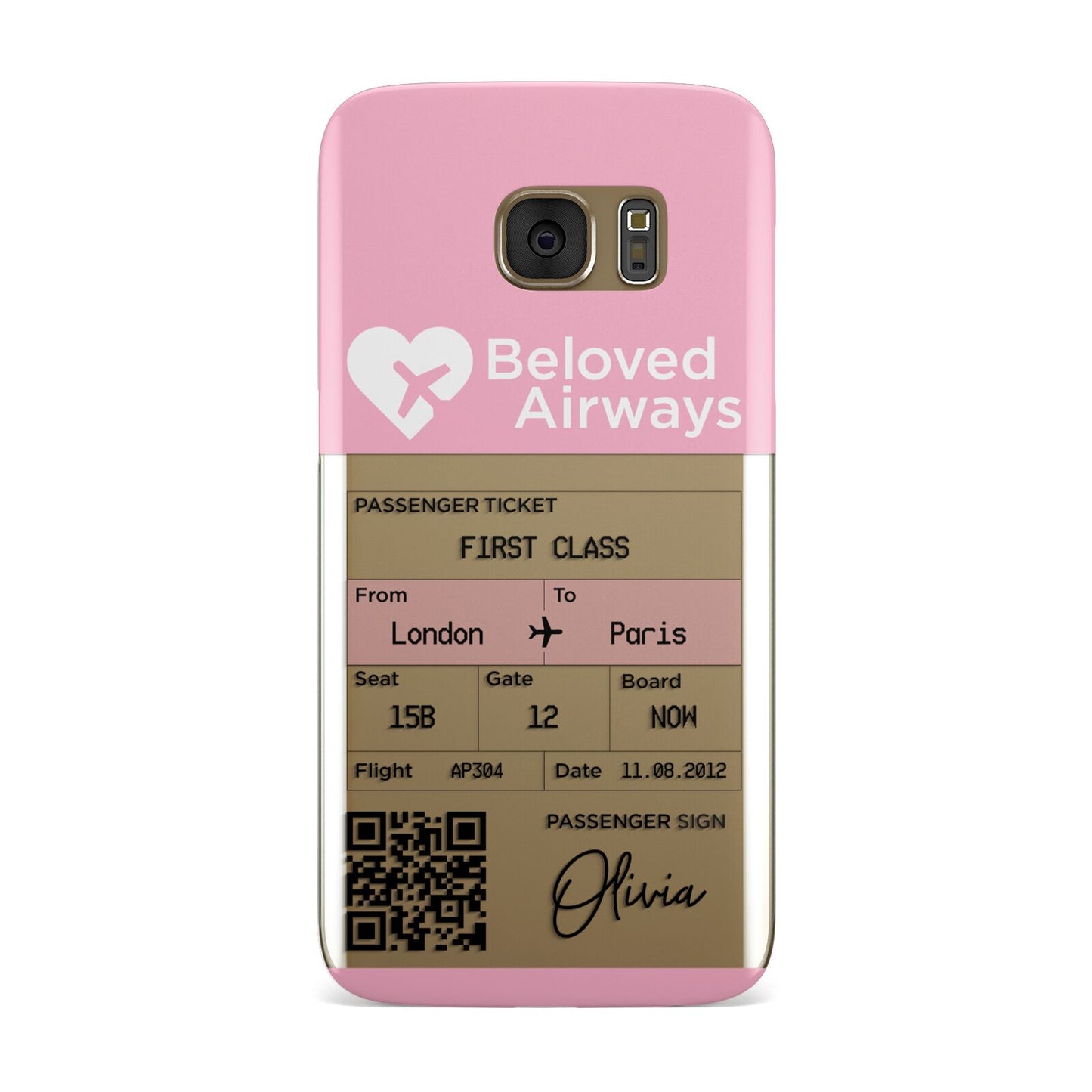 Personalised Aeroplane Ticket Samsung Galaxy Case