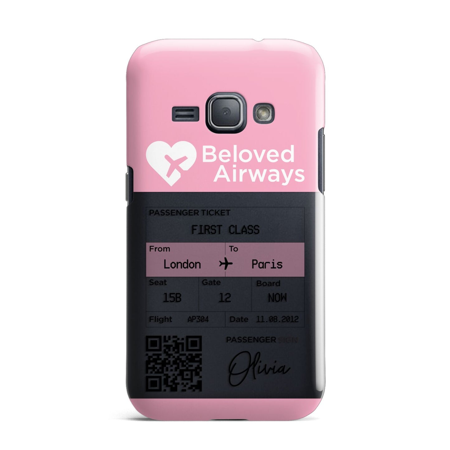 Personalised Aeroplane Ticket Samsung Galaxy J1 2016 Case