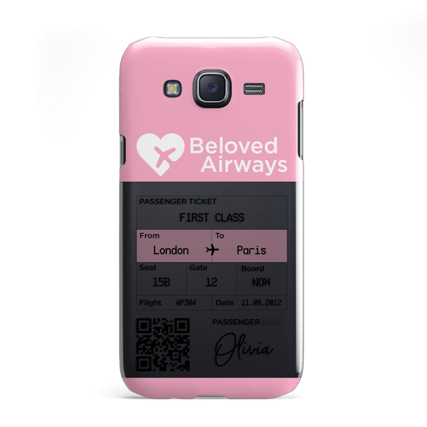 Personalised Aeroplane Ticket Samsung Galaxy J5 Case