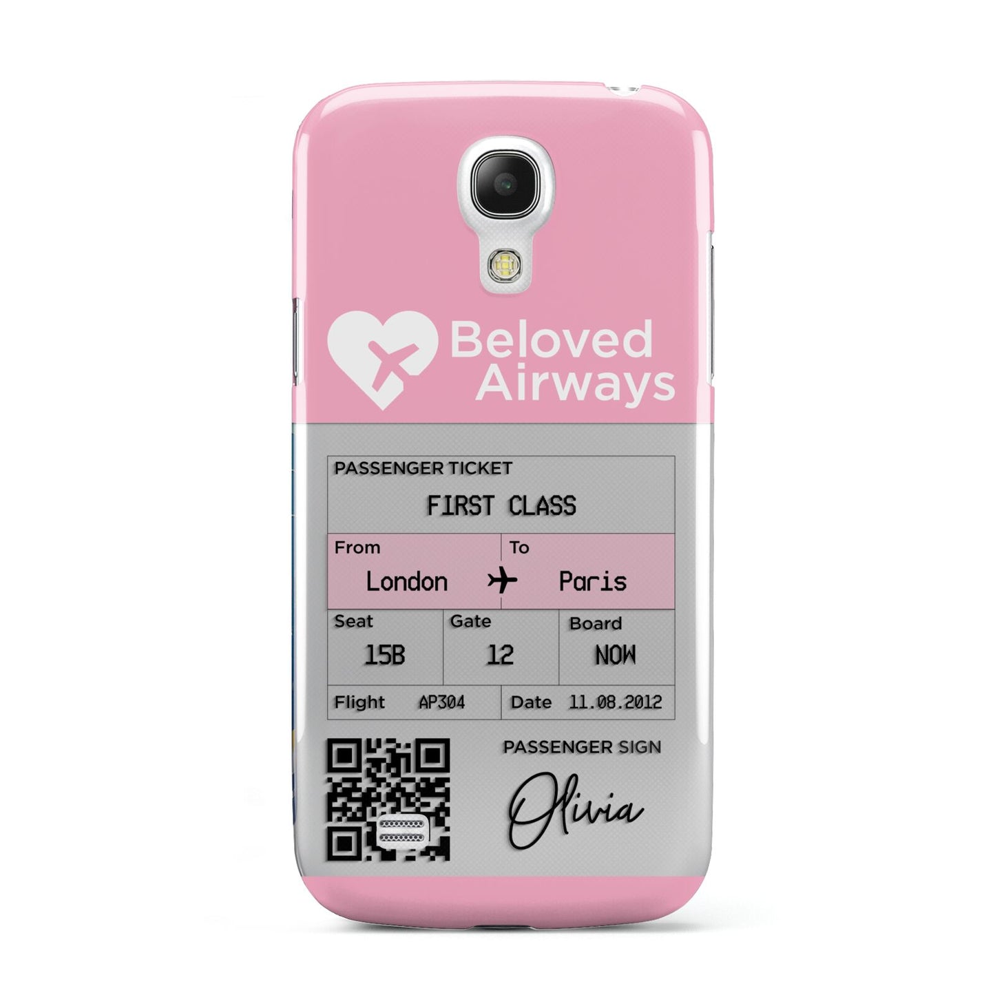 Personalised Aeroplane Ticket Samsung Galaxy S4 Mini Case