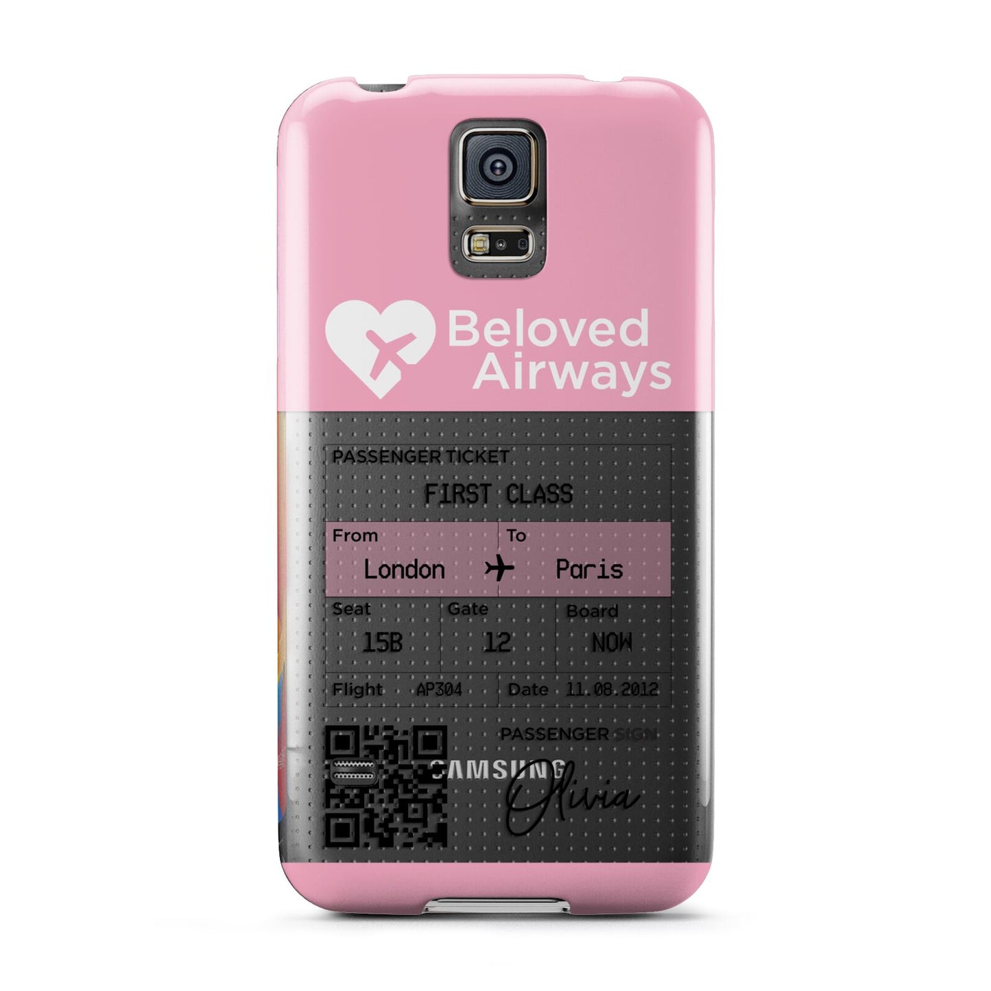 Personalised Aeroplane Ticket Samsung Galaxy S5 Case