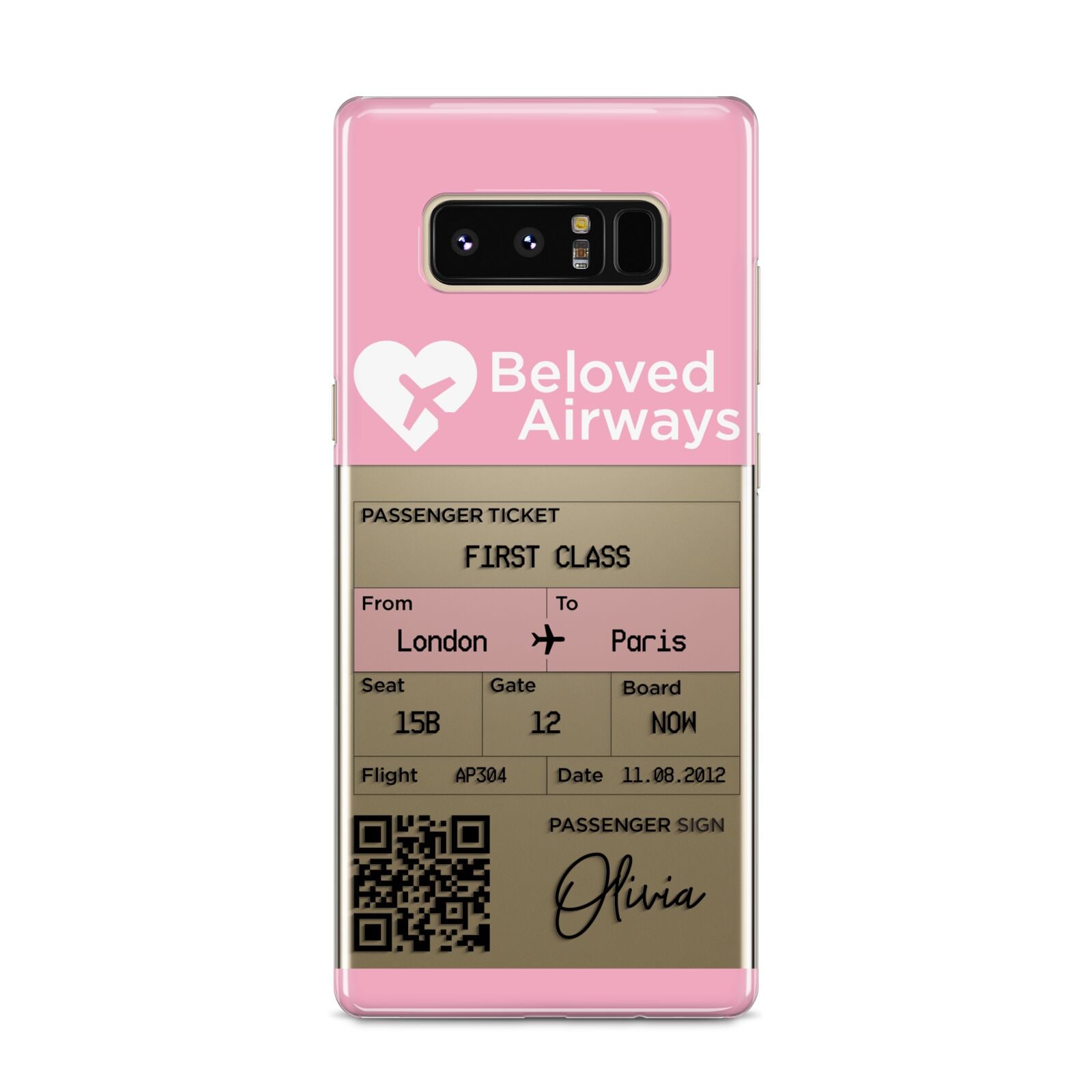 Personalised Aeroplane Ticket Samsung Galaxy S8 Case