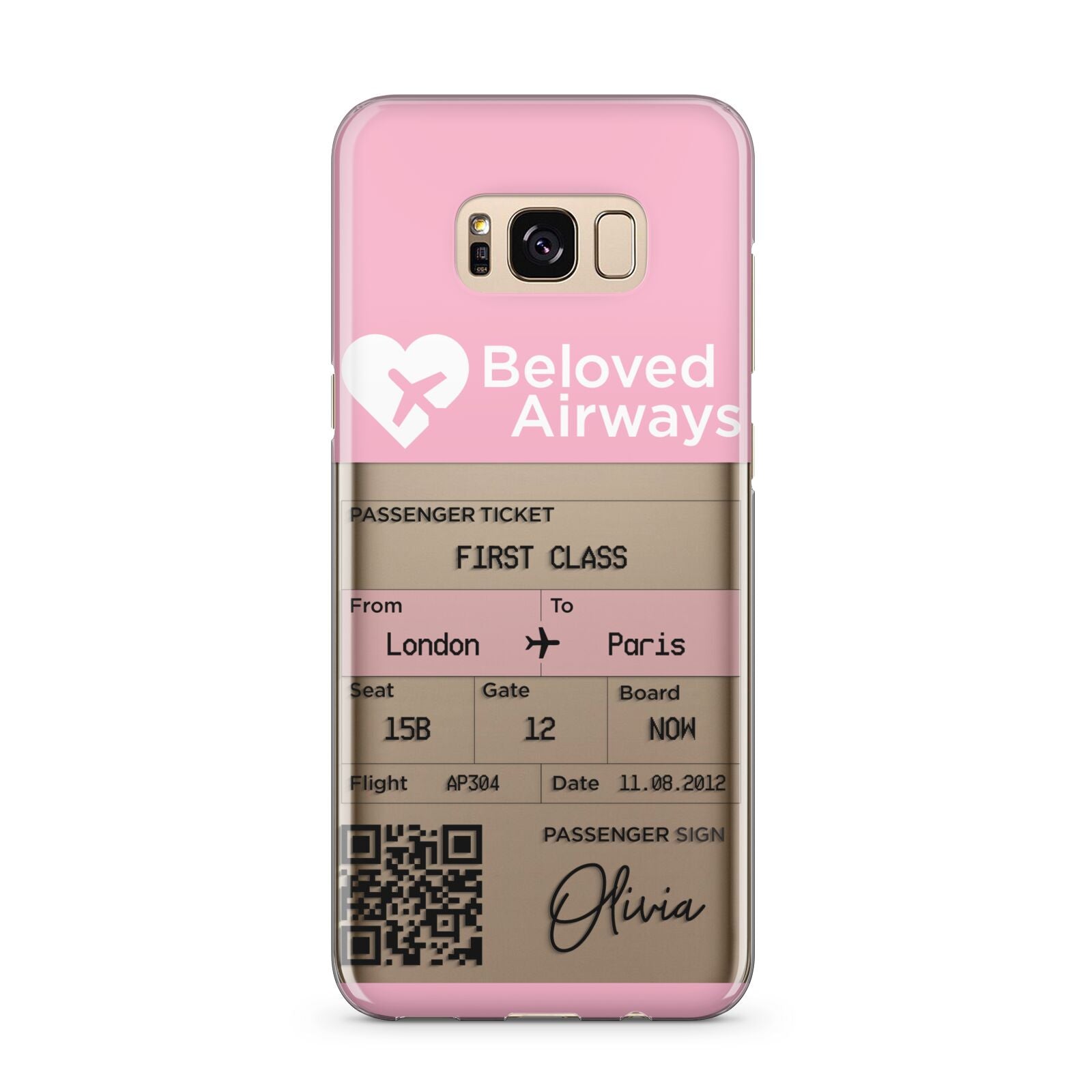 Personalised Aeroplane Ticket Samsung Galaxy S8 Plus Case