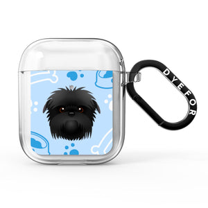 Personalised Affenpinscher Blue AirPods Case