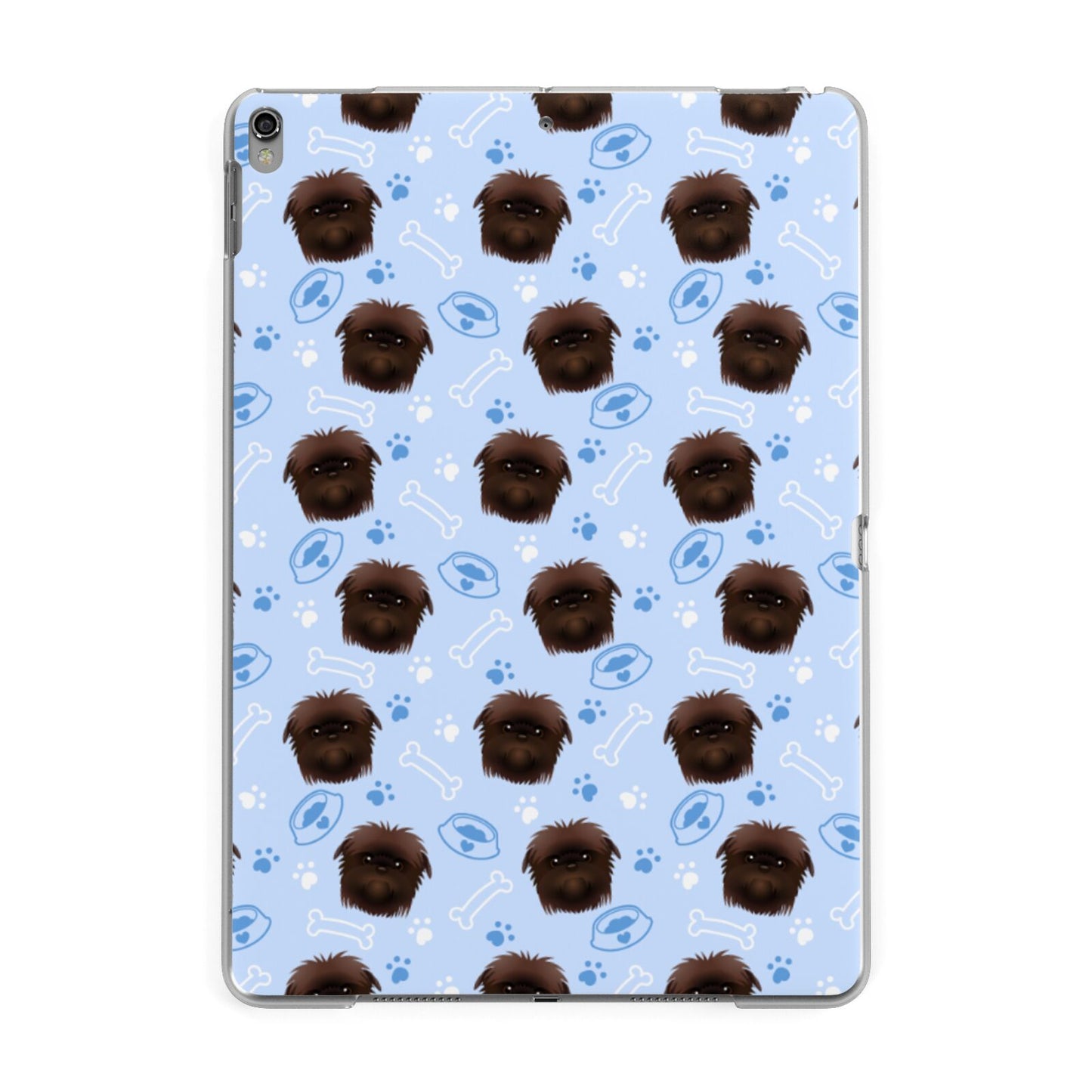 Personalised Affenpinscher Blue Apple iPad Grey Case