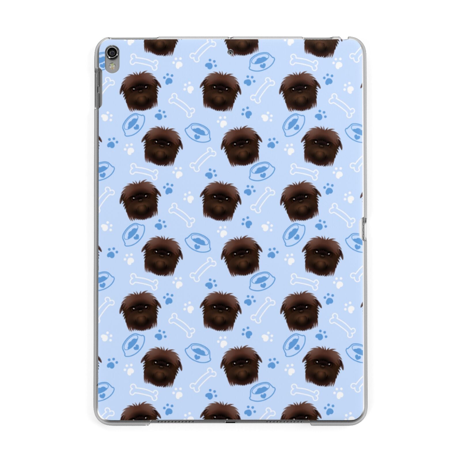 Personalised Affenpinscher Blue Apple iPad Grey Case