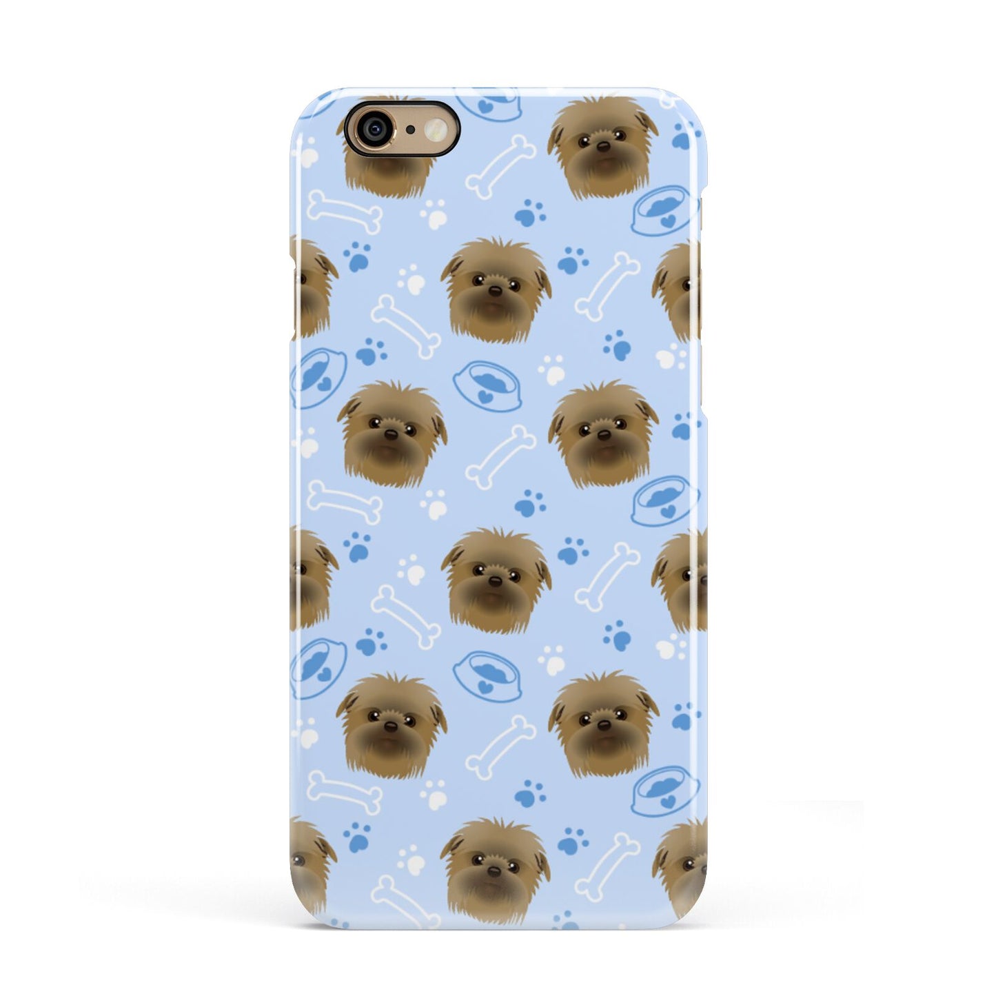 Personalised Affenpinscher Blue Apple iPhone 6 3D Snap Case