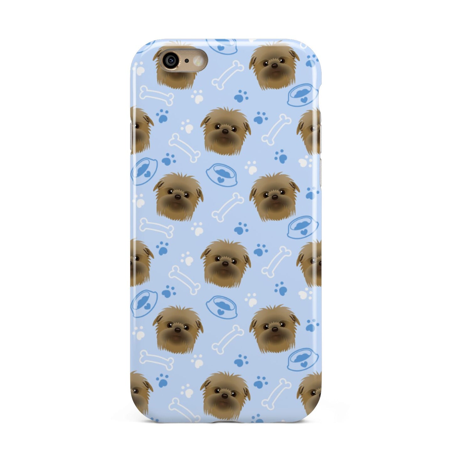 Personalised Affenpinscher Blue Apple iPhone 6 3D Tough Case