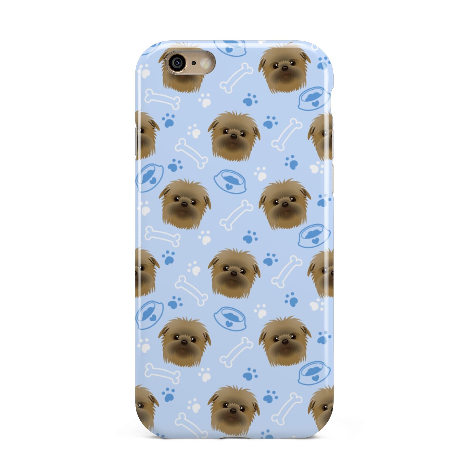 Personalised Affenpinscher Blue Apple iPhone 6 3D Tough Case