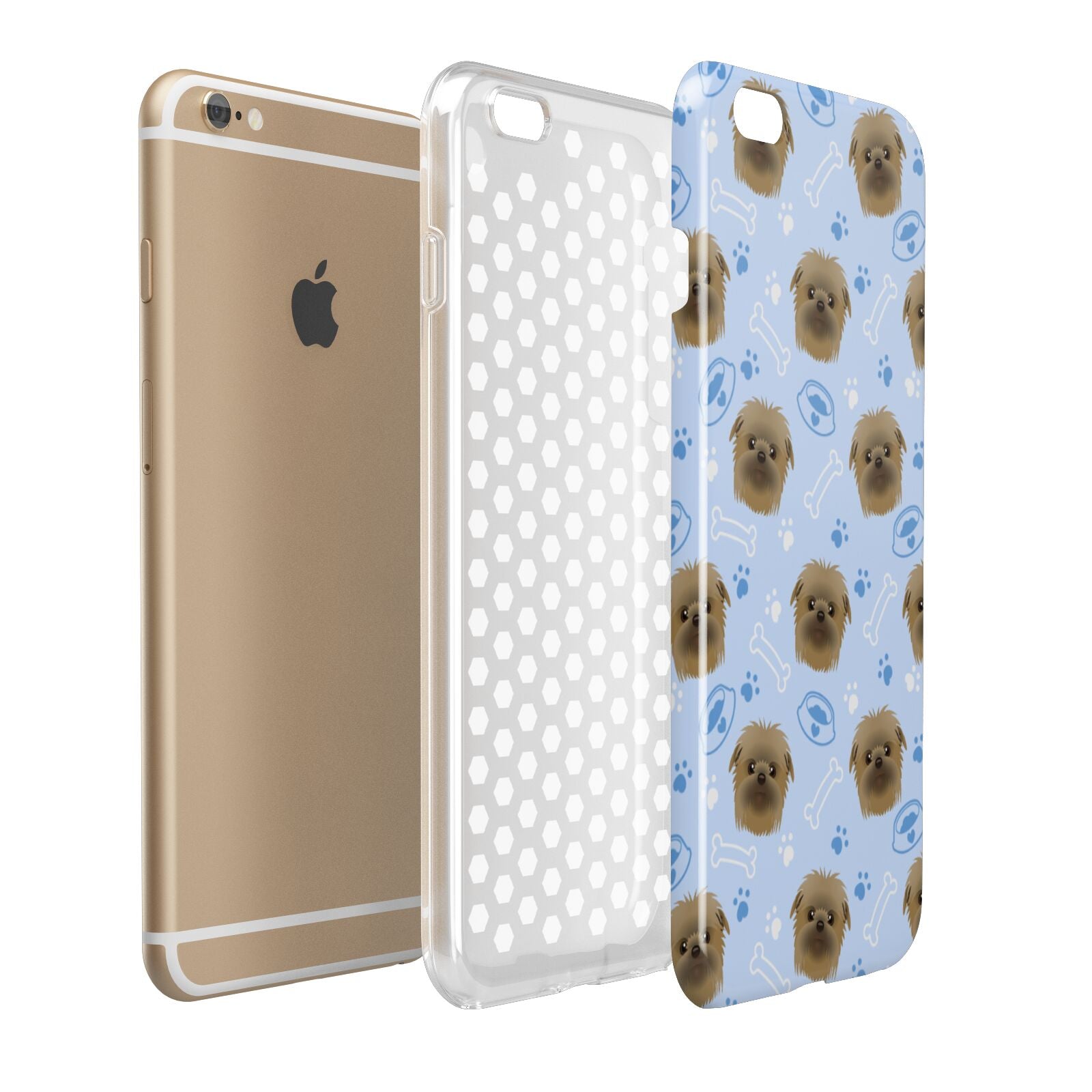 Personalised Affenpinscher Blue Apple iPhone 6 Plus 3D Tough Case Expand Detail Image