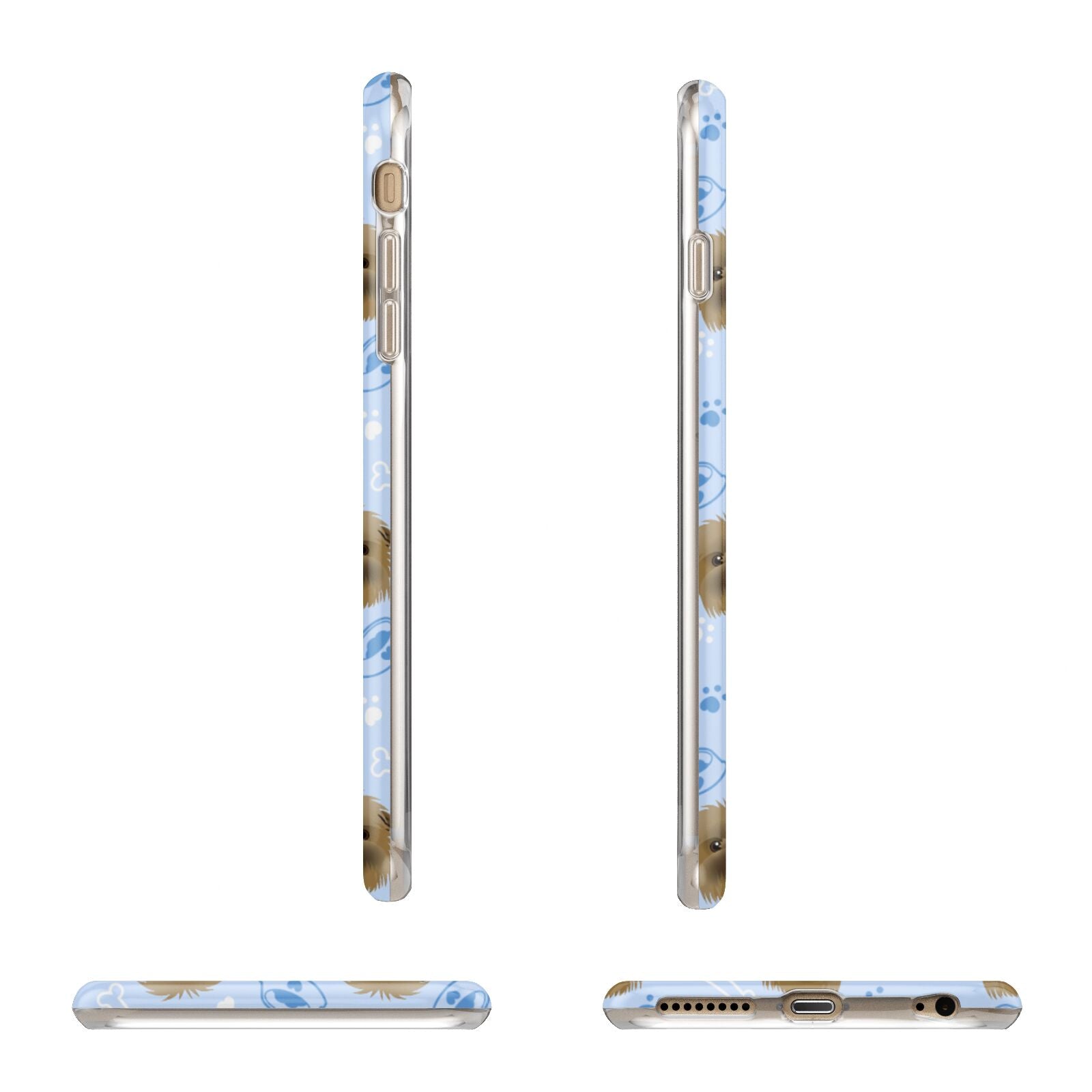 Personalised Affenpinscher Blue Apple iPhone 6 Plus 3D Wrap Tough Case Alternative Image Angles