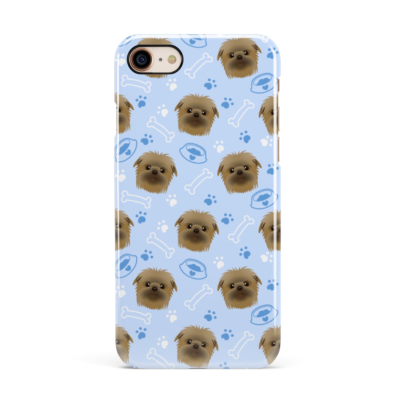 Personalised Affenpinscher Blue Apple iPhone 7 8 3D Snap Case